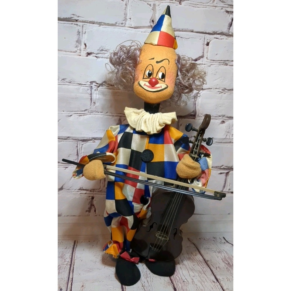 VINTAGE BUB NISTIS Hobo Felt‎ Clown With Violin from Barecelona Spain